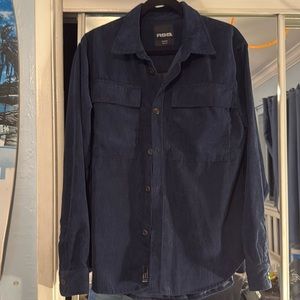 NWOT Navy Corduroy Button Up Size M